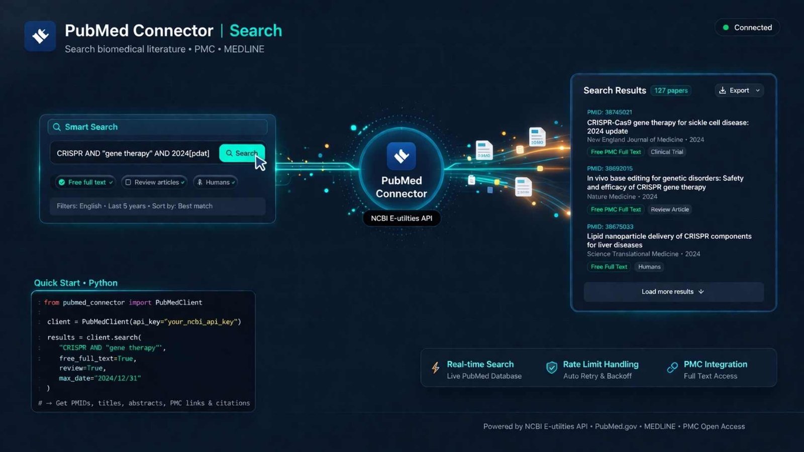 pubmed connector search